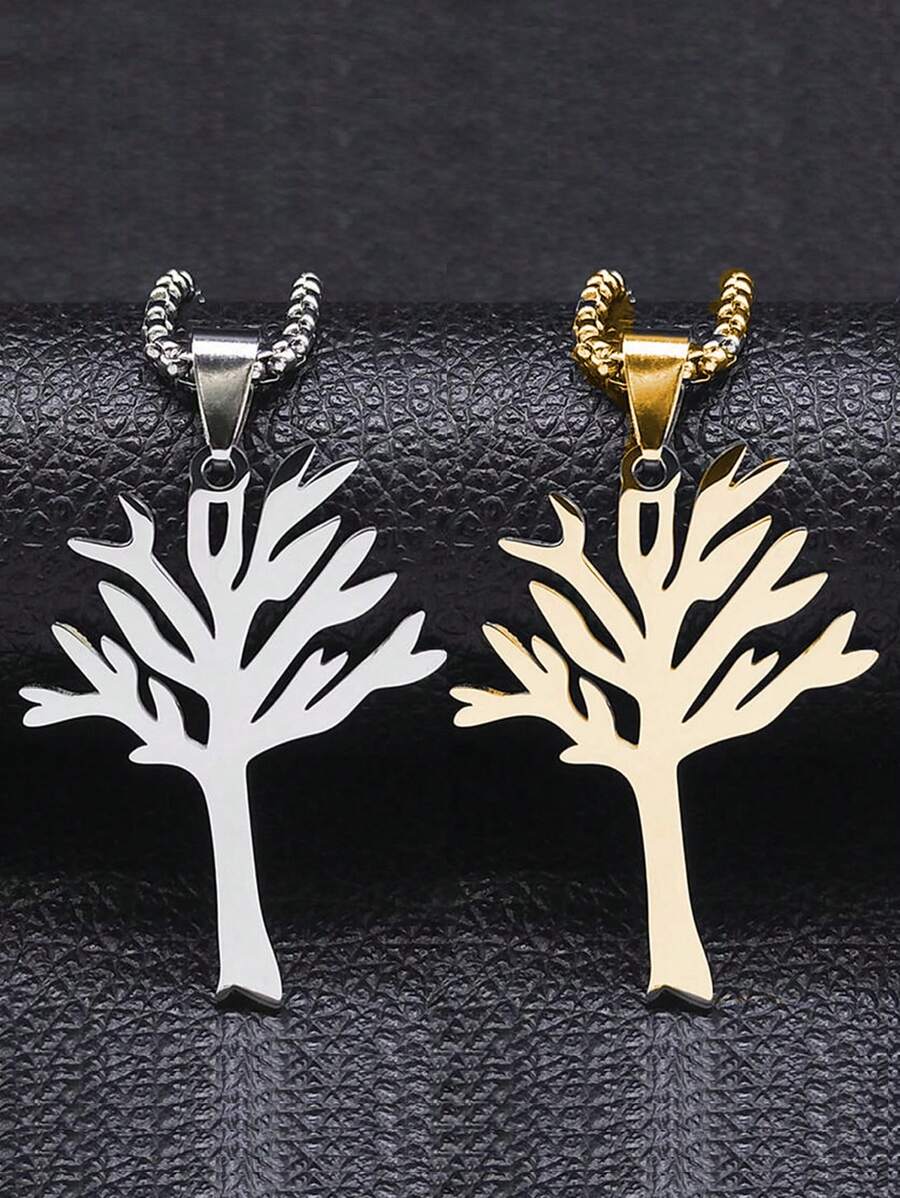 Fashionable & Charming 'Tree Of Life' Stainless Steel Pendant Necklace, Accessory For Boys, Girls, Party Jewelry