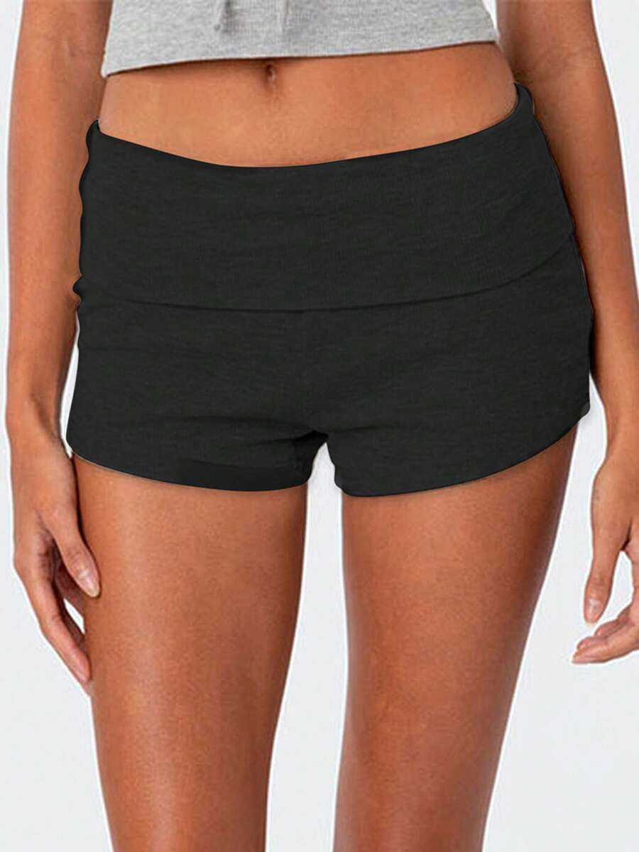 Women Y2k Pajama Shorts Solid Color Lounge Bottom Stripe Low Waist Slim Fit Sleep Shorts Summer Casual Pajama Bottoms Ruffle Pajama Shorts Layered Ruched Lounge Shorts Sexy Elastic Waist Bloomers Cute Fairy Grunge Bottom Gothic Pumpkin Shorts - 黑色 - 查看 1