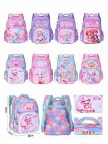 3D PU School Backpack 16 Inches Cute Cartoon Baby Girls School Backpack Set - 16A-4-1 - 查看 4