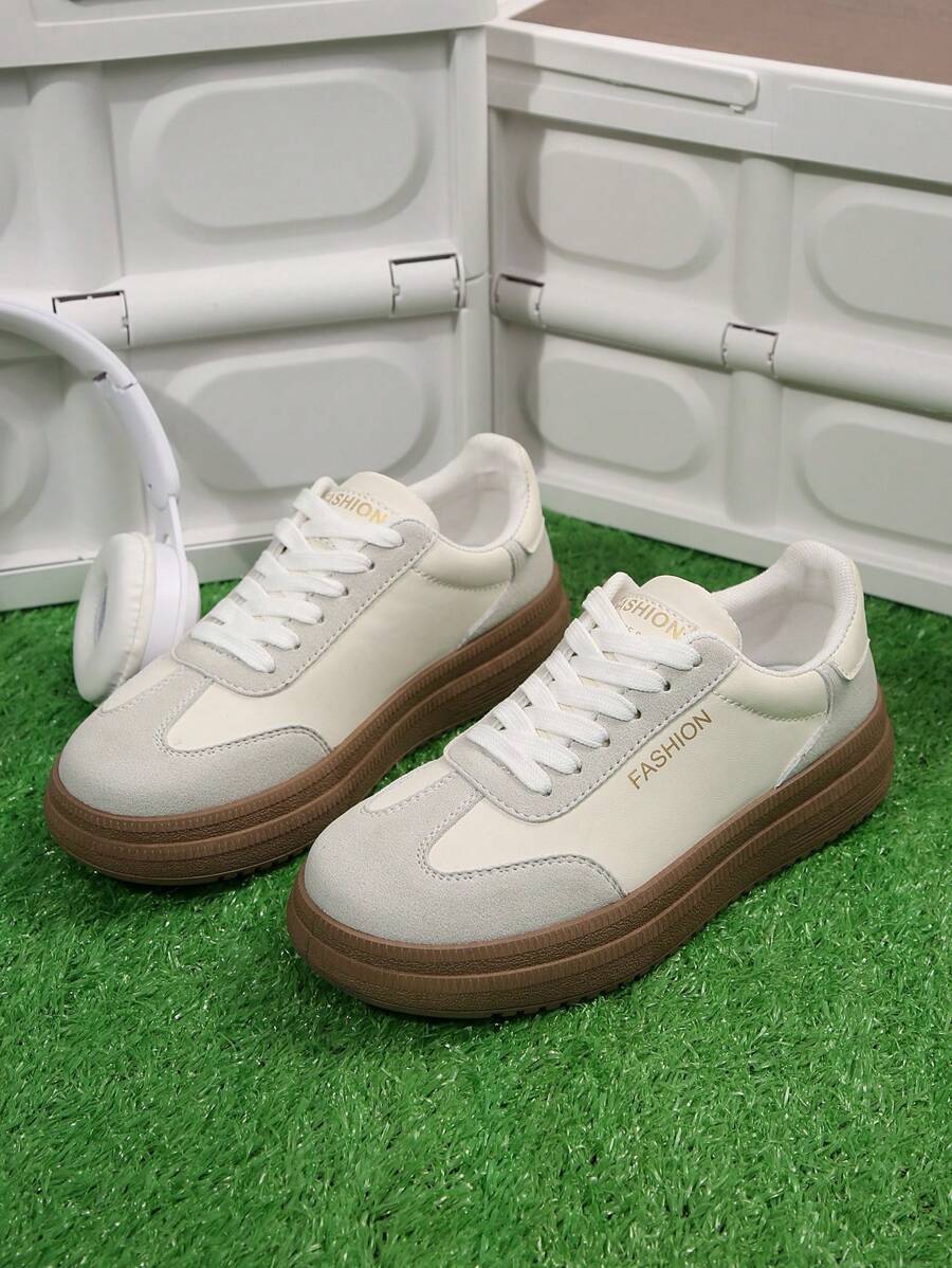New Fashionable Casual Sports Sneakers, Lightweight Soft-Soled Comfortable Breathable Running Shoes, Versatile Women's Shoes - White - View 1