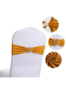 30/10/1 Piece Of Spandex Elastic Chair With Bowknot For Wedding Reception - Universal Elastic Chair Cover Strap, Buckle Slider Suitable For Decorating Chair Waistband, Birthday Party, Wedding Party, On-Site Chair Backrest Decoration And Fixation For Banquets, Parties, Hotel Events Suitable For Birthdays, Weddings, Graduation Ceremonies, Welcome Parties, Hotel Conference Halls, Auditoriums