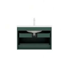 JOVI 14" Wall-Mounted Floating Bathroom Vanity Side Cabinet With A Door And A Shelf, (Suitable For JODI Bathroom Vanity), Green - Green - View 9