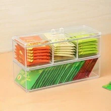 1 hộp đựng ngăn kéo nhà bếp có nắp và hộp đựng túi trà xếp chồng 8 ngăn, hộp đựng chia ngăn gia dụng đựng túi trà, cà phê, gói đường và các vật dụng nhỏ, phụ kiện đựng đồ và sắp xếp nhà bếp - Nhiều màu - Xem 2