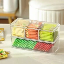 1 hộp đựng ngăn kéo nhà bếp có nắp và hộp đựng túi trà xếp chồng 8 ngăn, hộp đựng chia ngăn gia dụng đựng túi trà, cà phê, gói đường và các vật dụng nhỏ, phụ kiện đựng đồ và sắp xếp nhà bếp - Nhiều màu - Xem 7