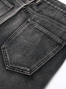 Men's Fashionable Street Style Outdoor Versatile Distressed Denim Jeans
