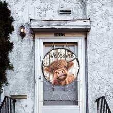 1 cái, Thẻ treo tròn bằng gỗ có dây thừng có thể treo trực tiếp bằng dây thừng, Biển báo sân Highland Cow - Treo tường bằng gỗ nhân tạo tròn 20cm - Biển báo chào mừng trang trí nhà nông đa năng, Đồ trang trí ngày lễ, Dùng cho nhà bếp, vườn, sân thượng, trang trí trong nhà và ngoài trời - Nhiều màu - Xem 10