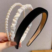 黑海綿+白珍珠+白褶皺