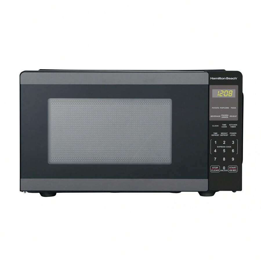Hamilton Beach 0.9 Cu Ft Countertop Microwave Oven, 900 Watts, Black Stainless Steel, New - 黑色 - 查看 1