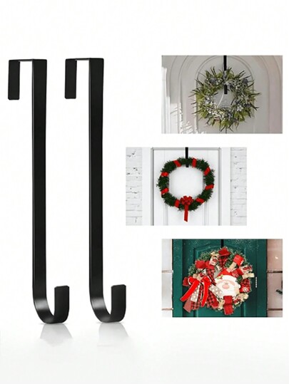 5pcs/4pcs/2pcs/1pcChristmas Wreath Hook, Metal Shrinking Christmas Door Hook, Door-Backing Wreath Hook, Christmas Decoration Telescopic Hook Home Decor Christmas Decorations Room Decor Winter