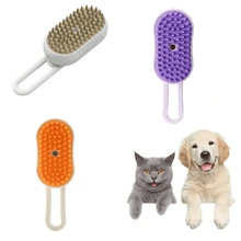 1 件可充电 4 合 1 宠物美容刷，橡胶刷毛 - 电动狗猫毛发去除器、带蒸汽喷雾的按摩梳、温和清洁宠物防溅精华喷雾 - 彩色 - 查看 1