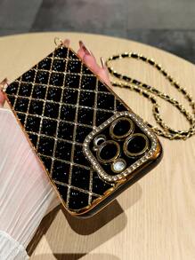 1 件钻石网格电镀激光雕刻 TPU 手机壳适用于 防水防震防摔防刮 - 手機殼和斜肩繩 - 查看 6