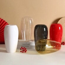 Vase à fleurs en plastique résistant à l'eau, décoration d'intérieur décontractée, vase en verre pour la décoration de la pièce - Blanc - Voir 2