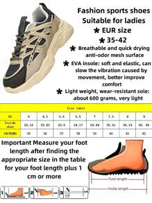 2025秋季女士户外舒适防滑透气圆头低帮系带运动鞋，多色字母印花女式运动鞋 - 彩色 - 查看 5