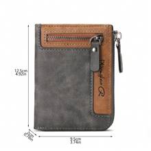 1 pieza Cartera de hombre de estilo nuevo, vintage y moda, con cremallera multifuncional, cartera versátil para estudiantes con múltiples compartimentos para tarjetas, regalo para hombres, regalo para el Día de San Valentín