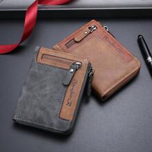 1 pieza Cartera de hombre de estilo nuevo, vintage y moda, con cremallera multifuncional, cartera versátil para estudiantes con múltiples compartimentos para tarjetas, regalo para hombres, regalo para el Día de San Valentín