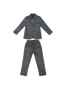 2 Peças Conjunto de Terno Formal para Meninos Jovens: Jaqueta + Calça, Roupa de Formatura, Pageboy de Casamento, Fantasia de Festival Escolar, Outono