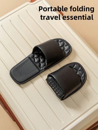 Women's Plastic Slippers New Style Leisure Vacation Travel Portable Storage Folding Ultra-Light Soft Bottom Comfortable Hygienic Silent Home Slippers Indoor Men And Women Suitable For Couples Light Clean Antibacterial Deodorant Black EVA Women's Slippers Simple Hotel Home Bathroom Non-Slip Plastic Slippers For Outdoor Wear Sea Beach Swimming Fashionable Large Size Comfortable Open-Toe Home Shoes Plastic Slippers