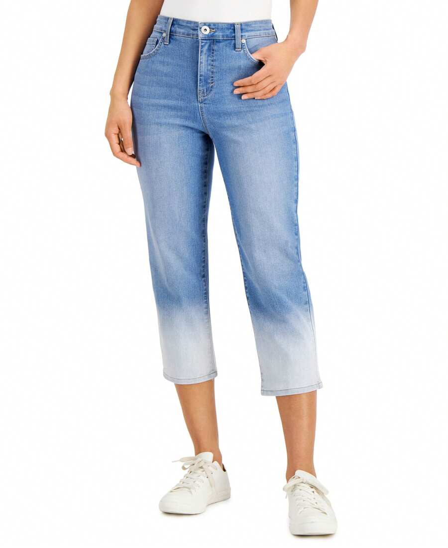 Style & Co Womens High Rise Cropped Jeans - Multicolor - View 1