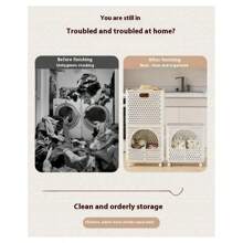 带脏衣服篮的浴室收纳架，家庭宿舍脏衣服洗衣篮，分隔洗涤隔间，内衣收纳