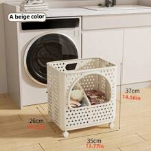 带脏衣服篮的浴室收纳架，家庭宿舍脏衣服洗衣篮，分隔洗涤隔间，内衣收纳