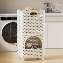 带脏衣服篮的浴室收纳架，家庭宿舍脏衣服洗衣篮，分隔洗涤隔间，内衣收纳
