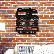 Truck Camper Metal Signs Personalized Metal Name Sign Camping Campfire Art Decor Home Outdoor - Black - View 5