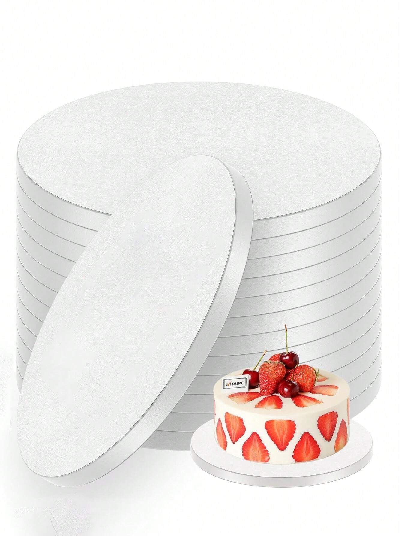 1/2/3/4pcs White Round Cake Boards, 1/2 Inch Thick Sturdy Cake Bases ...