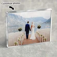 Customized Acrylic Photo Blocks - Personalized Love Story - Perfect For Anniversaries, Birthdays, Weddings, Graduations, Housewarming - Unique Gifts For Couples - No Feather, No Power Required Back To School