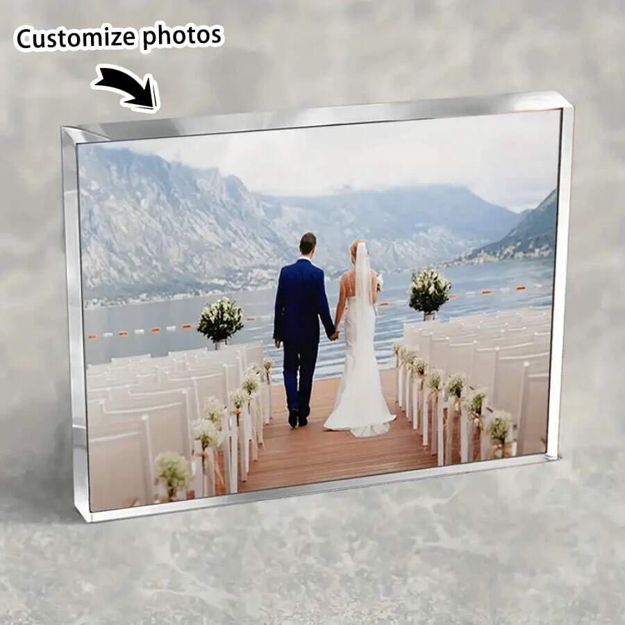Customized Acrylic Photo Blocks - Personalized Love Story - Perfect For Anniversaries, Birthdays, Weddings, Graduations, Housewarming - Unique Gifts For Couples - No Feather, No Power Required Back To School