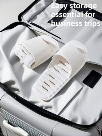 Ciabatte di plastica da donna, nuove, casual, adatte per vacanze e viaggi, portatili, pieghevoli, con fori di drenaggio, permeabili all'acqua, ultra leggere, morbide, confortevoli, silenziose, antiscivolo, adatte per bagno, unisex per interni, ciabatte per coppie con fori, asciugatura rapida, leggere, traspiranti, antibatteriche e anti-odore in EVA bianco, semplici, antiscivolo per hotel e uso domestico, comodi ciabatte da spiaggia e piscina di grandi dimensioni, con punta aperta e design alla moda