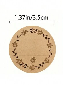 每卷 500 张 2 英寸/5 厘米牛皮纸贴纸、圆形花环图案贴纸、罐头标签、食品储藏标签、礼品袋密封贴纸 - 卡其圓形花紋標籤 - 查看 8