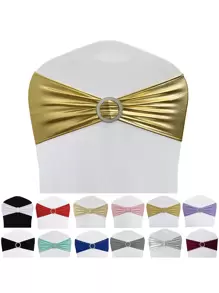 30/10/1 Piece Of Spandex Elastic Chair With Bowknot For Wedding Reception - Universal Elastic Chair Cover Strap, Buckle Slider Suitable For Decorating Chair Waistband, Birthday Party, Wedding Party, On-Site Chair Backrest Decoration And Fixation For Banquets, Parties, Hotel Events Suitable For Birthdays, Weddings, Graduation Ceremonies, Welcome Parties, Hotel Conference Halls, Auditoriums