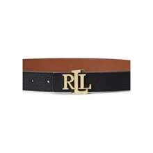 Ralph Lauren Logo Reversible Pebbled Leather Belt |  | Women Belts - 黑色/勞倫.譚 - 查看 3