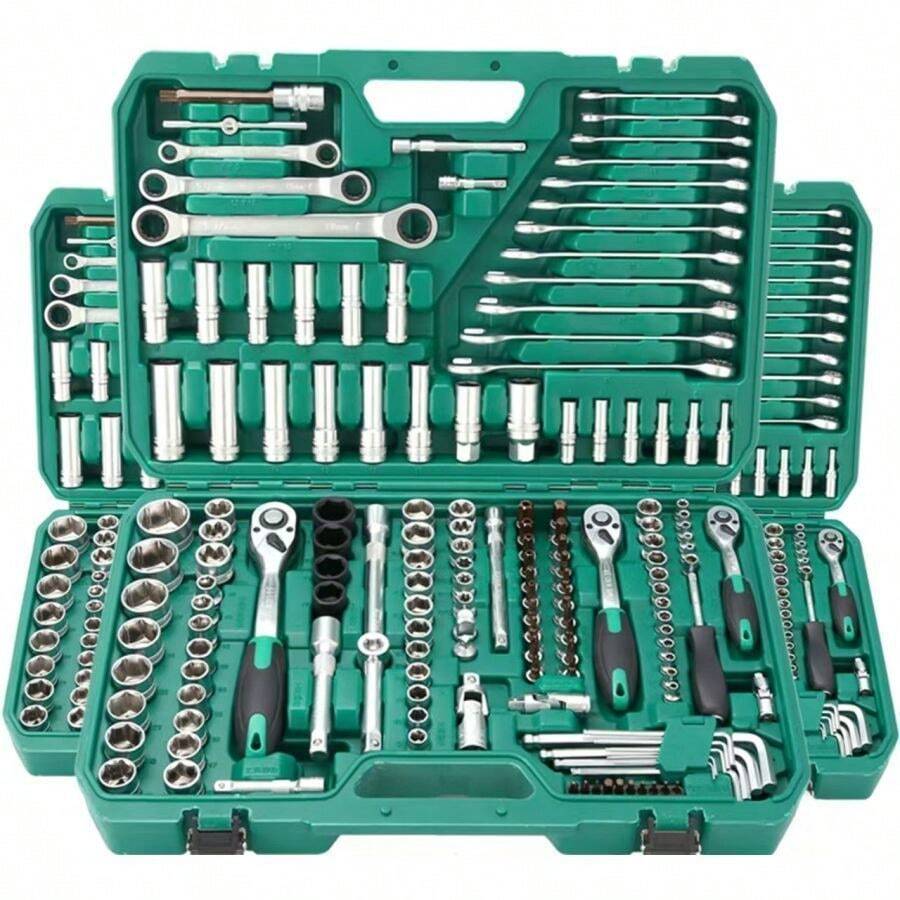 Socket Wrench Tool Auto Repair Set Wrench Small Flywheel 1/4 Ratchet Wrench Set Household Hardware Maintenance,Tools For Men