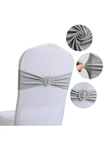 30/10/1 Piece Of Spandex Elastic Chair With Bowknot For Wedding Reception - Universal Elastic Chair Cover Strap, Buckle Slider Suitable For Decorating Chair Waistband, Birthday Party, Wedding Party, On-Site Chair Backrest Decoration And Fixation For Banquets, Parties, Hotel Events Suitable For Birthdays, Weddings, Graduation Ceremonies, Welcome Parties, Hotel Conference Halls, Auditoriums