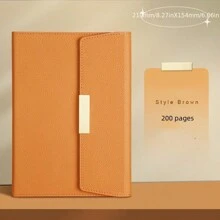 Cuaderno de negocios plegable con logo personalizable, tapa, caja de regalo, diario de reuniones de oficina, juego de útiles escolares - verde claro - Ver 8