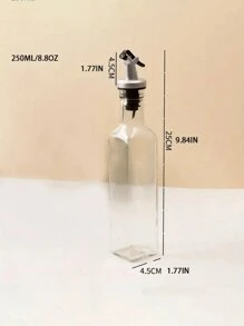 1pc 150ml/250ml/500ml Household Glass Oil Bottle/Olive Oil Soy Sauce Vinegar Dispenser/Kitchen Seasonings Storage Bottle Storage Container Oil Dispenser, Suitable For Cooking, Baking, Salad, Barbecue, Gold Cap Glass Oil Bottle, Silver Cap Oil Bottle, Kitchen Supplies, Kitchen Gadgets