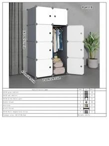Easy-To-Assemble Wardrobe Closet, Sturdy & Durable Home Bedroom Organizer Storage Cabinet For Rental Room/Dorm, Small Storage Armoire