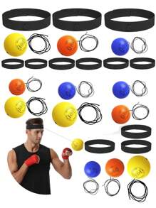 Juego de pelota de boxeo con 3 niveles de dificultad 2024 - Pelota de velocidad de boxeo con diadema, equipo de fitness para entrenar velocidad de reacción, precisión, MMA, enfoque, velocidad de golpeo, habilidades de combate y coordinación mano-ojo - Multicolor - Ver 2