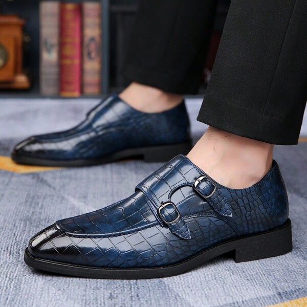 New Business Casual Shoes Men, Pointed Toe Slip-On Gentleman Dress Derby Oxfords