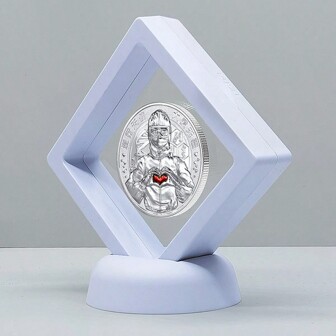 2 pezzi Scatola espositiva per monete/medaglie, custodia antipolvere per monete/medaglie commemorative, supporto da tavolo per esposizione di gioielli