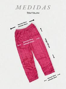 SET PIJAMA PARA DAMA AFELPADA EFECTO TRENZADA GRUESA UNITALLA: S-L - Gris Oscuro - Ver 6
