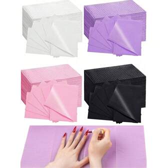 一次性美甲桌垫，125/50/20/10/5片装，三层可折叠美甲垫，美甲防水垫，牙科诊所/纹身店防水围兜，适用于牙科诊所、纹身店、美甲沙龙，13英寸 x 18英寸