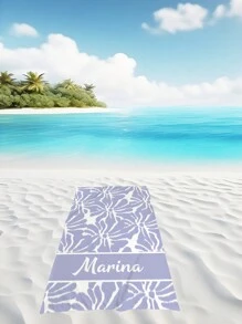 1pc Customized Beach Towel, Quick Dry Swimming Towel, Soft Beach Towel, Stylish Pool Towel, Customized Name, Cute, Fun, Lovely, Yoga Mat, Beach Accessory, Perfect For Mother's Day, Birthday, Ren's Day, Father's Day, Graduation, Wedding, Housewarming, Bathroom, Living Room, Bedroom, Home Summer Holiday Bathroom Decor Travel Essentials Travel Accessories Beach Essentials