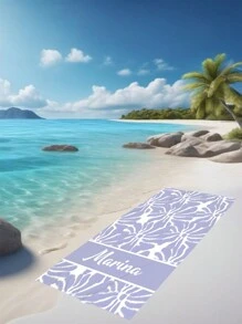 1pc Customized Beach Towel, Quick Dry Swimming Towel, Soft Beach Towel, Stylish Pool Towel, Customized Name, Cute, Fun, Lovely, Yoga Mat, Beach Accessory, Perfect For Mother's Day, Birthday, Ren's Day, Father's Day, Graduation, Wedding, Housewarming, Bathroom, Living Room, Bedroom, Home Summer Holiday Bathroom Decor Travel Essentials Travel Accessories Beach Essentials