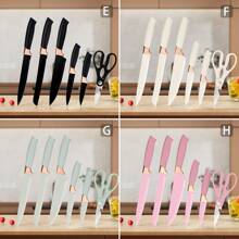 6 Piece Kitchen Knife Set, Very Sharp Professional Chef Knife Set, Chef Knife, Meat Knife, Bread Knife, Paring Knife, Peeler, Perfect For Home, Outdoor Cooking And Camping