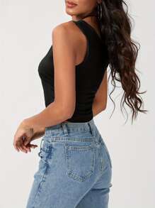 Womens Off Shoulder Ruched Crop Tank Tops One Shoulder Twist Strap Crop Tops Summer Going Out Top Crop Shirts Summer  Streetwear - 黑色 - 查看 7