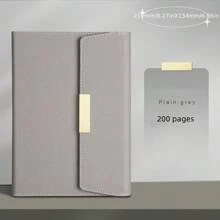 Cuaderno de negocios plegable con logo personalizable, tapa, caja de regalo, diario de reuniones de oficina, juego de útiles escolares - verde claro - Ver 11