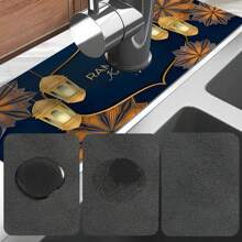 1 件咖啡垫 - 隐藏污渍吸收橡胶背衬速干垫适用于厨房柜台咖啡吧配件碗碟干燥垫适用于咖啡机咖啡机咖啡壶浓缩咖啡机 - 多色 - 查看 9