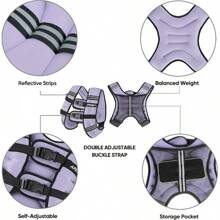 APEXUP Weighted Vest With 5lbs/10lbs/15lbs/20lbs/25lbs/30lbs Weights And Reflective Stripe, Weight Vest Men Women Workout, Strength Training, Running - Purple - View 5